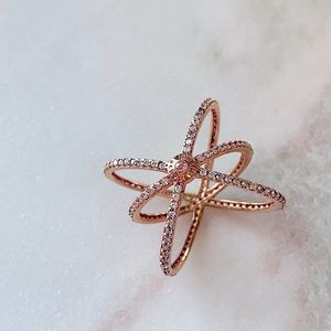 Henri Bendel Luxe Pave Orbital Ring Rose Gold